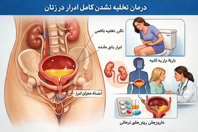درمان تخلیه نشدن کامل ادرار در زنان
